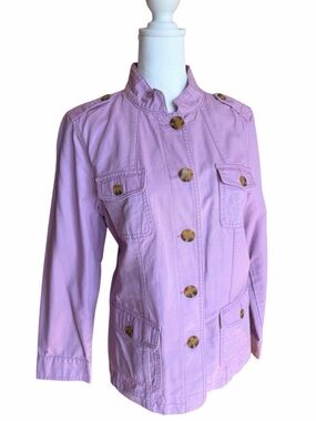 Talbots Lilac Utility Jacket with Button Front